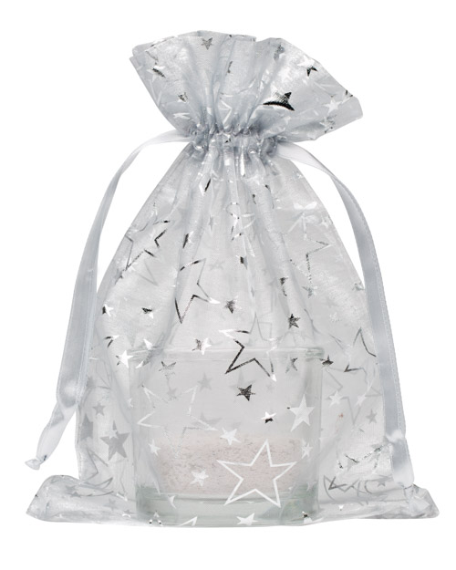 Organzabeutel Sterne Large 20x28cm (BxH) 2-Farben